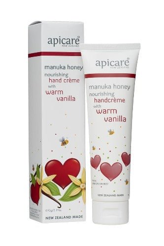 Apicare Warm Vanilla Nourishing Hand Crème 90g
Free from mineral oils and synthetic fillers our hand cremes feature natural ingredients designed to nourish and hydrate tired thirsty skin. Formulated for overall hand care your skin will appreciate the nourishing goodness and you will appreciate the divine, addictive fragrance. 1st Stop, Marshall's Health Shop!