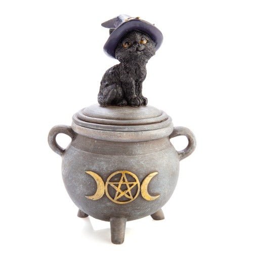 Black Cat Cauldron Trinket Box - 1st Stop Marshall's Health Shop, Gift Shop! - Heath and Natural Therapy New Brighton Christchurch - Naturopath