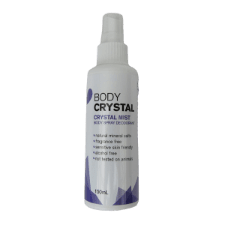 BODY CRYSTAL Mist 150ml Fragrance Free The Body Crystal Ascending waters over thousands of years has formed this impressive crystal, its double mineral qualities prevent bacteria forming in perspiration which is the cause of body odour. This incredible substance has been used for centuries as a natural astringent and for its natural anti-bacterial and anti-fungal properties.