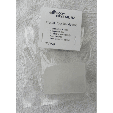 BODY CRYSTAL Rock 100g The Body Crystal Ascending waters over thousands of years has formed this impressive crystal, its double mineral qualities prevent bacteria forming in perspiration which is the cause of body odour. This incredible substance has been used for centuries as a natural astringent and for its natural anti-bacterial and anti-fungal properties.