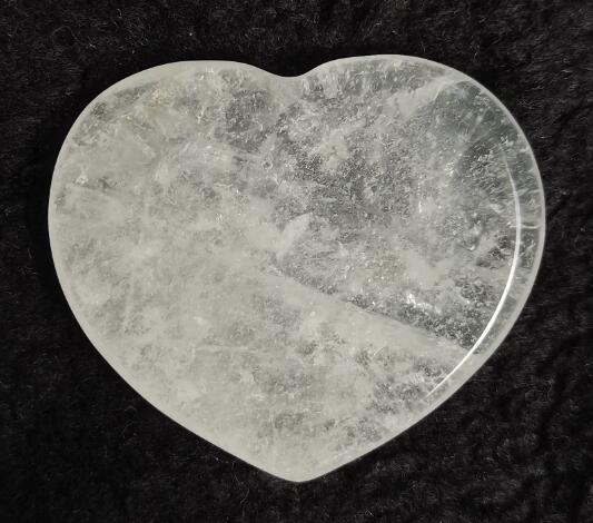 Clear Quartz Worry Stone Heart - MarshallsHealthShop