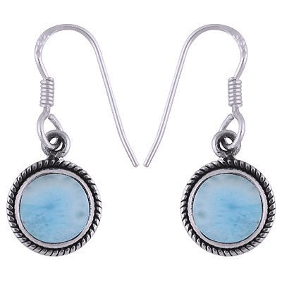 Coro Jewellery Larimar Earring on Hoop Sterling Silver SKU: ELAR508