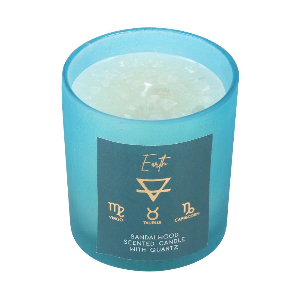 Crystal Chip Candle Earth Element Sandalwood - 1st Stop Marshall's Health Shop, Gift Shop! - Heath and Natural Therapy New Brighton Christchurch - Naturopath