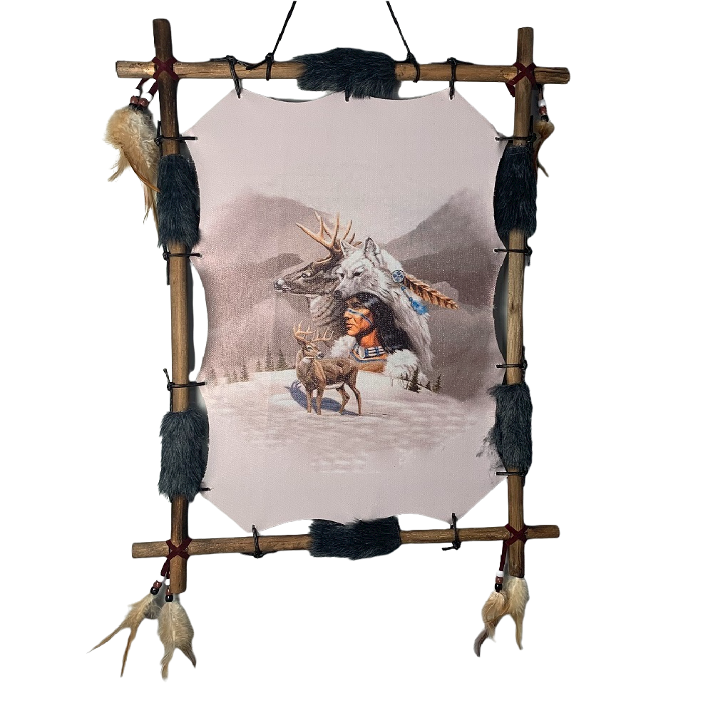 Dreamcatcher Indian Wolf Rectangle