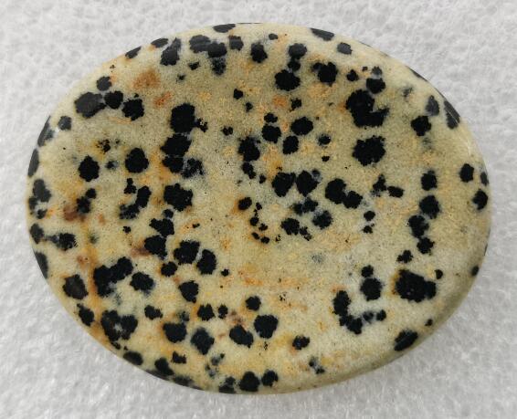 Dalmatian Jasper Worry Stone Oval - MarshallsHealthShop
