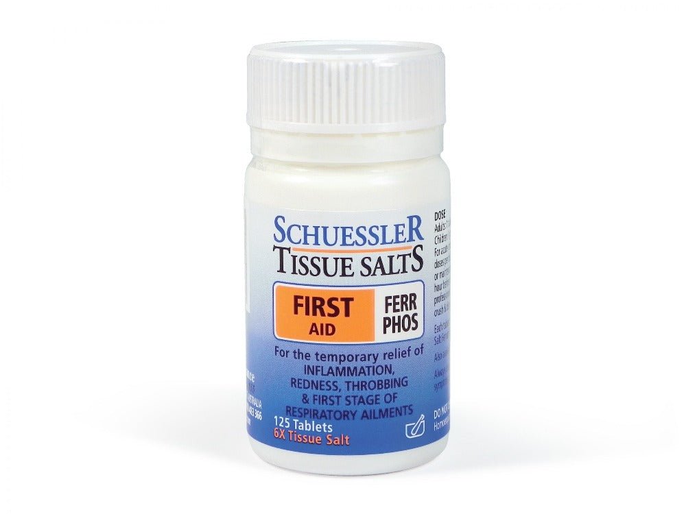 Dr Schuessler Tissue Salts Ferr Phos 6X 125 Tablets Ferr Phos – FIRST AID Ferr Phos is known as the First aid remedy. It is found especially in red blood cells. It is regarded as the oxygen carrier. The more oxygen the cells receive, the more nutrients they can burn and the more energy they can release. Iron Phosphate – Ferr Phos plays a role in the creation of energy in the cells.