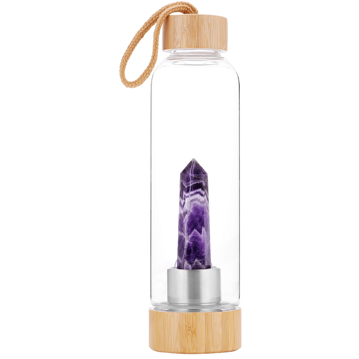 Drink Bottle with Crystal - Amethyst - MarshallsHealthShop