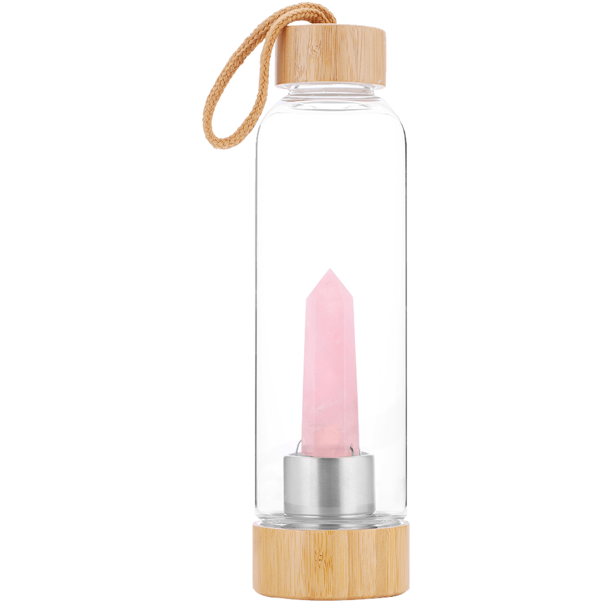 Drink Bottle with Crystal - Rose Quartz - MarshallsHealthShop