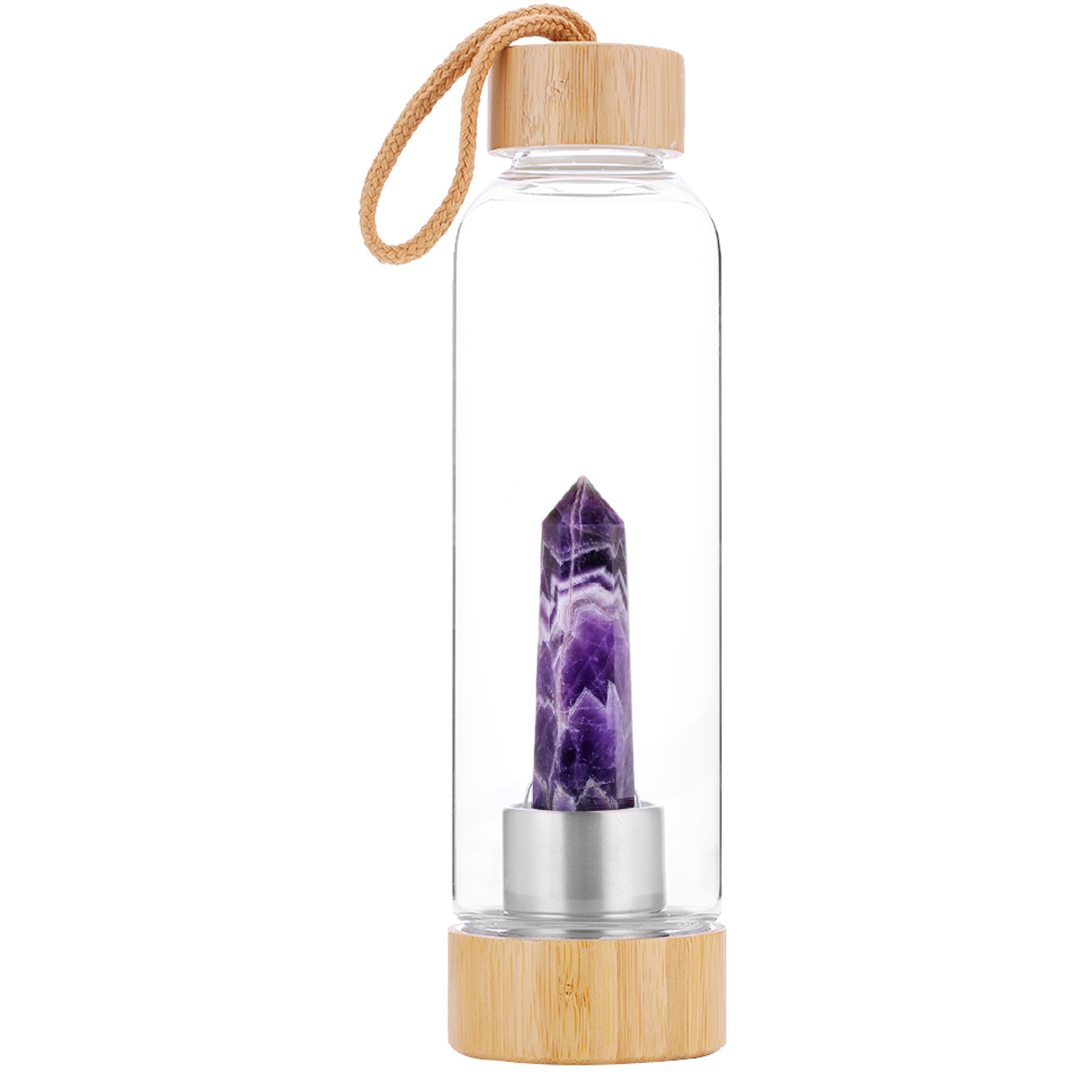 Drink Bottle with Crystal - Amethyst