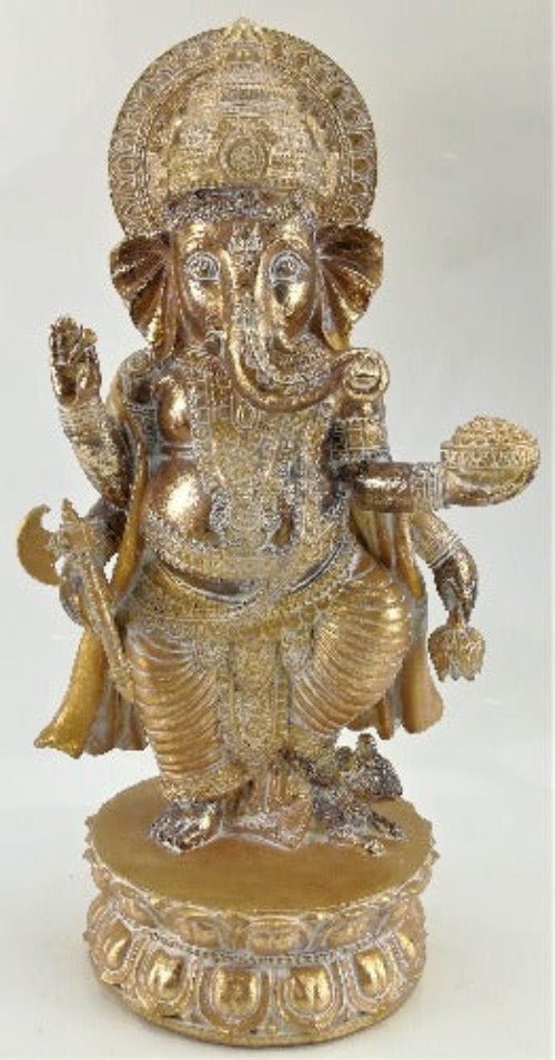 Ganesh Gold Figurine - 1st Stop Marshall's Health Shop, Gift Shop! - Heath and Natural Therapy New Brighton Christchurch - Naturopath