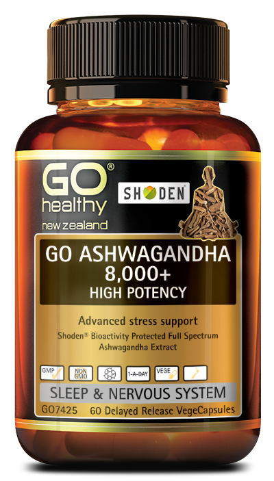 GO ASHWAGANDHA 8,000+ contains the herbal extract Ashwagandha, in the specialised Shoden® form. Shoden® Ashwagandha has been scientifically studied and offers superior bioavailability. The herb Ashwagandha has been traditionally used for thousands of years for its restorative and adaptogenic properties, helping to support the body in times of stress.