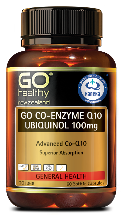 GO CO-ENZYME Q10 UBIQUINOL 100mg is a high potency Co-Enzyme Q10 supplement, supplied in the superior Ubiquinol form. Ubiquinol is easily assimilated as it is “pre-converted” and ready for immediate use allowing the body to utilize and uptake much higher levels of Co-Enzyme Q10. Co-Enzyme Q10 is one of the most important nutrients for the production of energy in our cells.