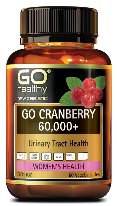 GO CRANBERRY 60,000+ is a triple strength formula that soothes and supports the urinary tract and bladder. Cranberry can be taken on going as a maintenance dose to support health of the urinary tract.