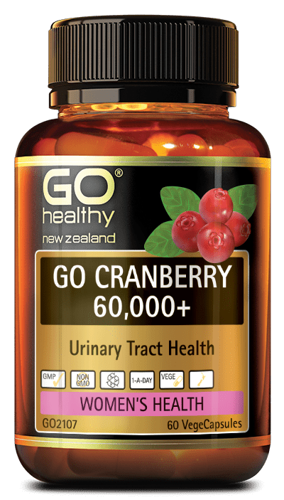 GO CRANBERRY 60,000+ is a triple strength formula that soothes and supports the urinary tract and bladder. Cranberry can be taken on going as a maintenance dose to support health of the urinary tract.