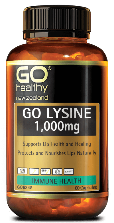 GO LYSINE 1,000mg provides the essential amino acid Lysine in a high potency 1-A-Day dose. GO Lysine 1,000mg has been specifically formulated to help nourish and protect the lips in times of stress and support lip health. Research has shown that the amino acid Lysine supports the body's ability to heal lip damage and help with outbreaks. An ideal product for sufferers to take when feeling run down.
