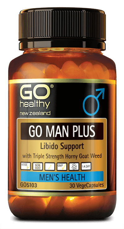 GO MAN PLUS is designed to enhance sexual energy, supporting a healthy libido, improving stamina and energy in times of need. Horny Goat Weed is well known for supporting healthy sexual function.