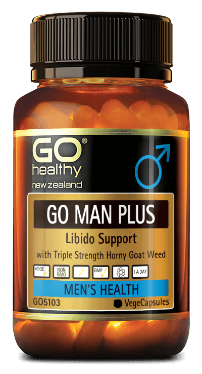 GO MAN PLUS is designed to enhance sexual energy, supporting a healthy libido, improving stamina and energy in times of need. Horny Goat Weed is well known for supporting healthy sexual function.