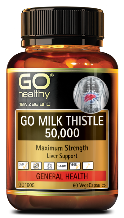 GO MILK THISTLE 50,000 supports healthy liver function, helping protect against substances that could potentially cause harm to the liver. The liver is one of the most important organs in the body and is responsible for the elimination of toxins. An individual’s health, energy and overall well-being can be largely determined by the health of the liver.