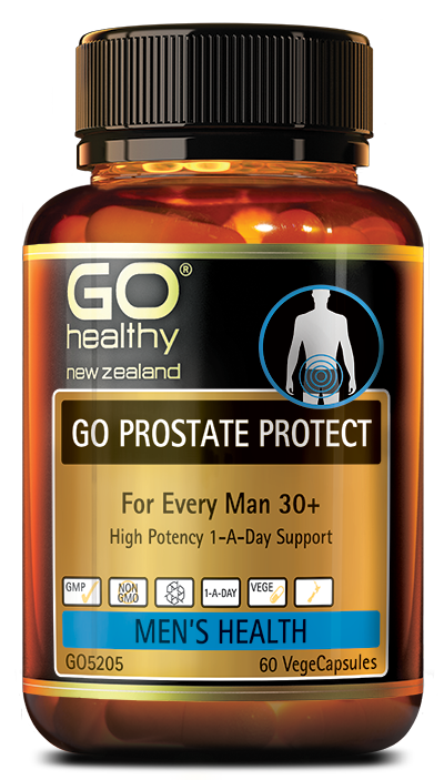 GO PROSTATE PROTECT provides a complex of key ingredients that help support prostate function and healthy urine flow. Saw Palmetto has been supplied in a maximum strength dose to provide optimum support for the prostate. Supplied in a convenient one a day dose for long term protection.