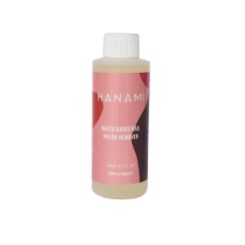Hanami water based nail polish remover is acetone and ethyl acetate free. A gentle, moisturising formula enriched with Vitamin E and Aloe Vera, without the toxic odour that nail polish removers usually have.