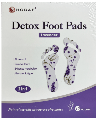 HODAF Detox Foot Patches - Lavender 10pk. HODAF ® NATURAL PADS FOR THE DETOXIFICATION OF YOUR BODY. An effective and natural method for the detoxification of your body, the improvement of your sleep quality and the reduction of stress