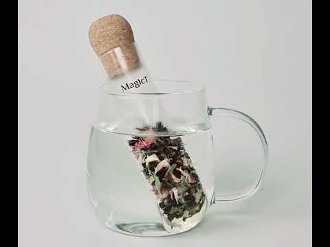MagicT - Glass Infuser Tube MagicT Infuser Tube is an easy and sustainable way to make herbal infusions fast, easy and yet professionally. It's made out of borosilicate glass with food-grade and durable cork. Just put your favourite herbal infusion or tea inside it and stir it in hot water.
