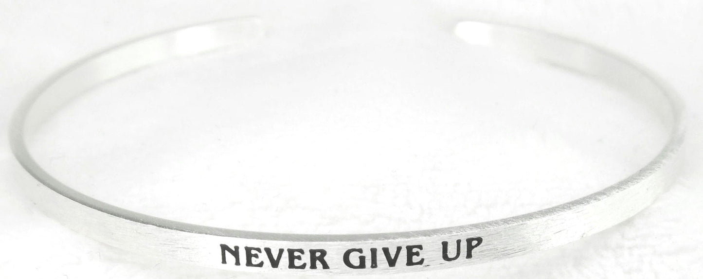 Inspirational Bracelet NEVER GIVE UP - 1st Stop Marshall's Health Shop, Gift Shop! - Heath and Natural Therapy New Brighton Christchurch - Naturopath