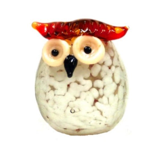 Kaku Owl Glass Mini Red (H) 45mm SKU:GMIN-110A