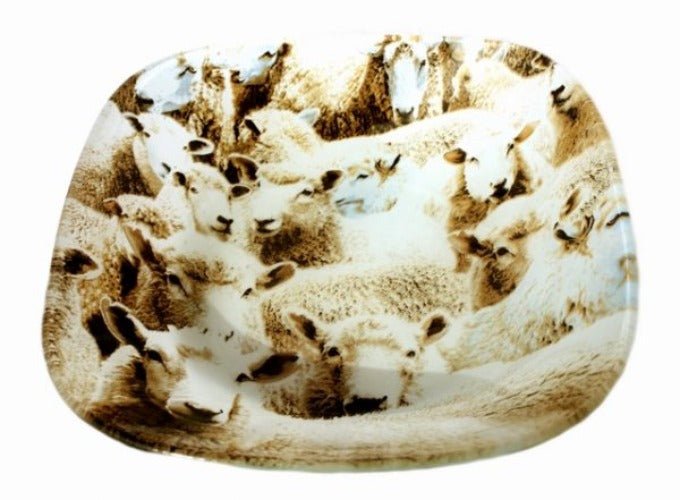 New Zealand Sheep Glass Bowl Glass Bowl 150mm x 150mm SKU:NZPL-250A