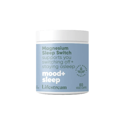 Lifestream Magnesium Sleep Switch 60 VegeCaps A powerful magnesium formula to help you switch off and enjoy a deep restorative sleep. A poor sleep can ruin your day - and even your week! If you suffer from poor sleep patterns, have trouble sleeping, difficulty in staying asleep or struggle to switching off and get into deep sleep, we've created a powerful magnesium formula to help you switch off and enjoy a deep restorative sleep.