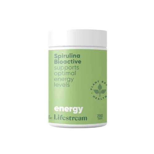 Lifestream Spirulina Bioactive 200 Tablets The natural multi – full of superfood nutrition for low energy levels. Are you run down or exhausted? Do you have a busy or stressful lifestyle? Are you iron deficient? Or perhaps you are just seeking longer lasting energy?! Our Spirulina Bioactive will help!