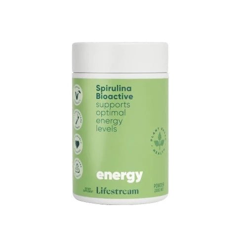 Lifestream Spirulina Bioactive. The natural multi – full of superfood nutrition for low energy levels. Are you run down or exhausted? Do you have a busy or stressful lifestyle? Are you iron deficient? Or perhaps you are just seeking longer lasting energy?! Our Spirulina Bioactive will help!