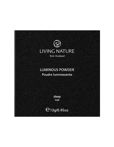 LIVING NATURE LUMINOUS PRESSED POWDER - DEEP Natural minerals combine to make this powder reflective and refractive, adding a soft luminous glow to your complexion. Use as the finishing touch after foundation or tinted moisturiser, or alone for soft natural colour.
