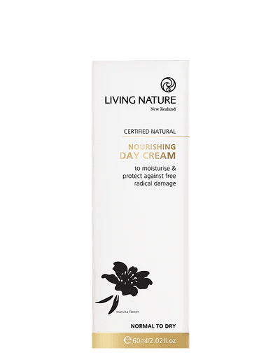 LIVING NATURE NOURISHING DAY CREAM 60ML Living Nature’s certified natural Nourishing Day Cream is a nutrient rich day cream to leave your skin soft, radiant and hydrated. • Provides daily skin nourishment and protection against damaging free radicals • Leaves your skin soft, soothed and moisturised • Suitable for normal to dry skin • Certified natural • Made in New Zealand