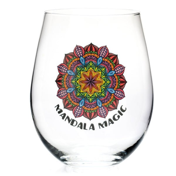 Mandala Tallulah Wellness Stemless Glass - 1st Stop Marshall's Health Shop, Gift Shop! - Heath and Natural Therapy New Brighton Christchurch - Naturopath