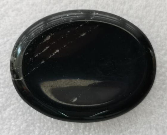Obsidian Worry Stone Oval - MarshallsHealthShop