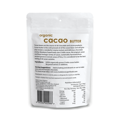 Matakana Cacao Butter USDA Organic 200g