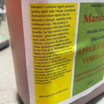 Marshall's Organic Apply Cider Vinegar with 20% Manuka Honey 2L