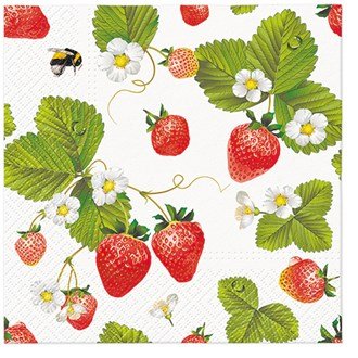 Salisbury Strawberries & Bees Napkins - MarshallsHealthShop