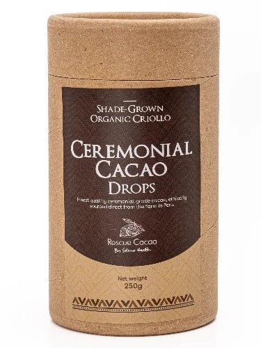 Seleno Organic Ceremonial Cacao Paste Drops - 250g 100% pure organic, single-origin, Peruvian ceremonial cacao paste. New Zealand-Peruvian owned and operated family business. Our ceremonial Criollo cacao has an incredible ratio of 29:1 - theobromine:caffeine. Perfect for the uplifting, heart opening effects without the negative side-effects of caffeine over-stimulation.1st Stop, Marshall's Health Shop!