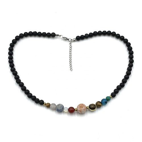 Solar System Necklace Lavastone - 1st Stop Marshall's Health Shop, Gift Shop! - Heath and Natural Therapy New Brighton Christchurch - Naturopath