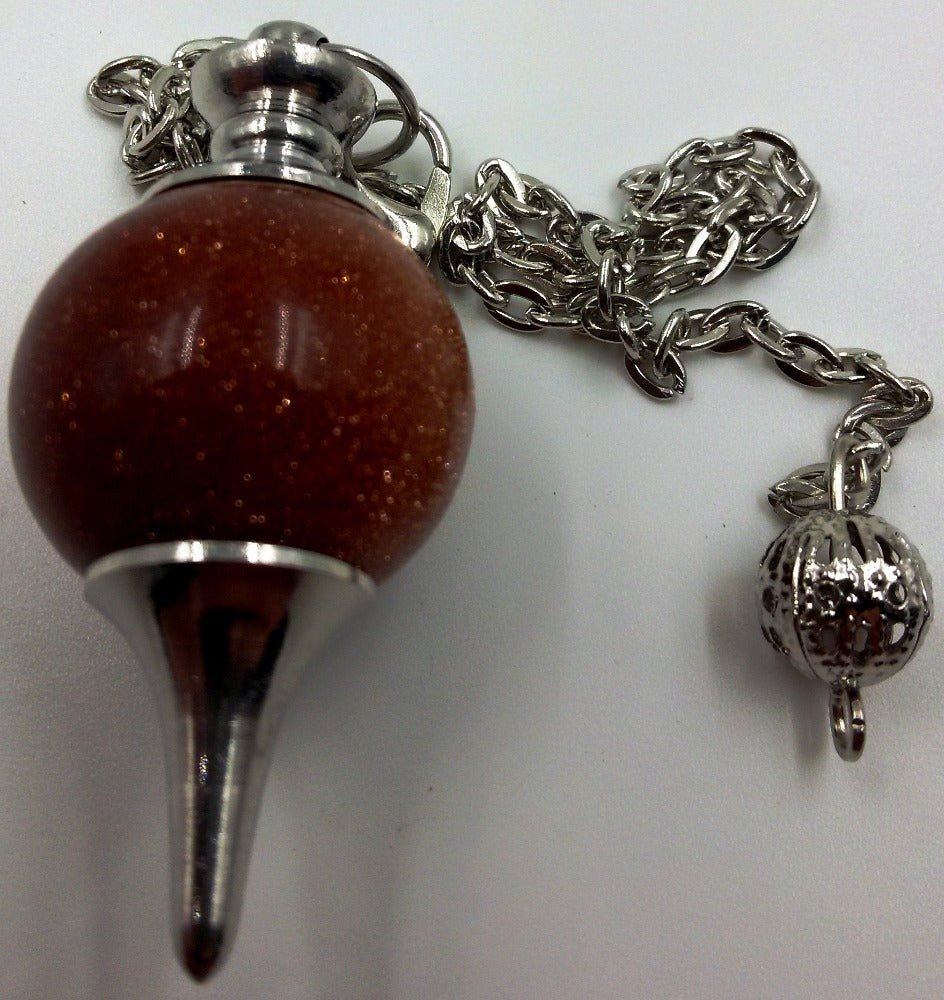 Sphere Pendulums Goldstone
Dimensions: Length of Pendulum-4.30cm.
Length from chain to the tip of the pendulum 28.40cm
Size and colour are approximate and may vary.
1st Stop, Marshall's Health Shop, Gift Shop!
SKU: SPLG