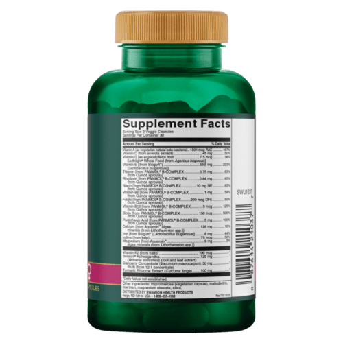 SWANSON Women's Daily Multi 90 Veg Capsules 1st Stop, Marshall's Health Shop! What is Swanson Womens Daily Multi? Health is important to you. It’s not only about getting the perfect amount of vitamins and minerals to support your daily lifestyle, but it’s knowing that what you’re putting in your body came from the absolute best sources.