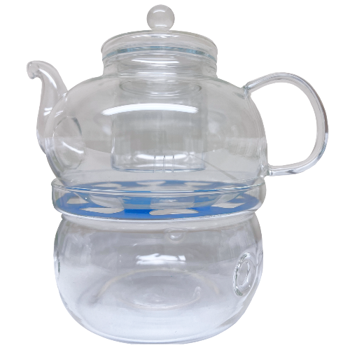 MagicT - Glass Teapot and Warmer Set 450cc High-quality borosilicate heat resistant glass flower teapot 450ml +1pc warmer Teapot Set. The Teapot has a glass infuser which makes it perfect for brewing herbal tea.