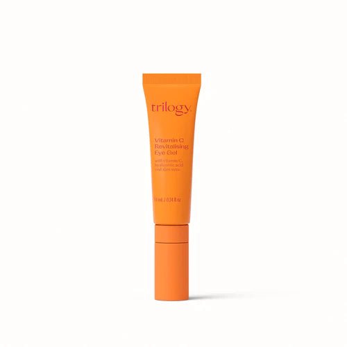 TRILOGY Vitamin C Revitalising Eye Gel 10ml Refresh and brighten the delicate skin around your eyes with our lightweight and nourishing daily eye gel, delivered via a cooling ceramic applicator. Vitamin C and daisy extract energise dark circles and reduce the look of puffiness. Plant-derived hyaluronic acid hydrates for a smoothing moisture boost and cooling aloe vera refreshes and calms skin.