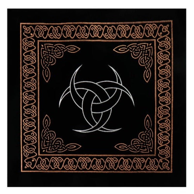 Velvet Divination Cloth-Celtic Crescent
This high quality cloth is suitable for tarot enthusiasts, psychics, magicians and daily households.
An altar cloth can increase the power or intention of any magical workings. Certain ideas or powers might be boosted or called upon with the altar cloth. For example: A practitioner might want to petition or invoke the Triple Goddess for help with something, i1st Stop, Marshall's Health Shop, Gift Shop!
