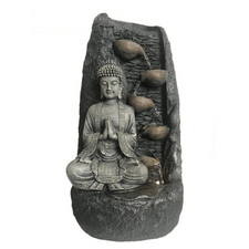 Outdoor Water Feature Buddha Stone Finish Clasped Hands 36x29x71cm Warm-white light SKU: WF491