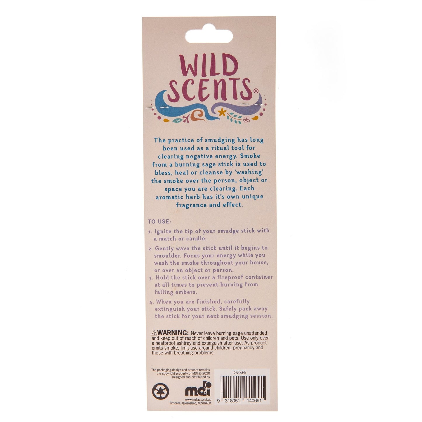 Wild Scents Good Vibes Sage & Herbs Smudge Stick - 1st Stop Marshall's Health Shop, Gift Shop! - Heath and Natural Therapy New Brighton Christchurch - Naturopath