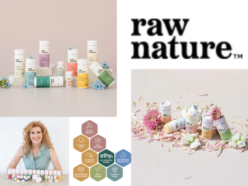 Raw Nature: a global award-winning range of plant-powered body care products that are kind to you and the planet - Plus New Zealand's first company to develop deodorants, lip balms, perfume in cardboard tubes.