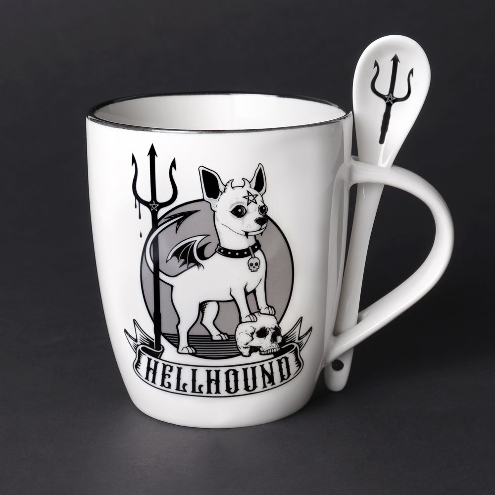 Alchemy Ceramic Mug &amp; Spoon Set Hellhound

Cause a stir with these incredible mug and spoon gift sets! Perfect for that tea or coffee loving friend! Or maybe a little treat just for you, it will truly serve you a fiendishly good brew! This extraordinary mug and spoon set forms part of the exciting Home &amp; Gift Collection by Alchemy.

Sizing/Capacity (approx.):
Capacity 390ml (13oz)

1st Stop, Marshall's Health Shop, Gift Shop!